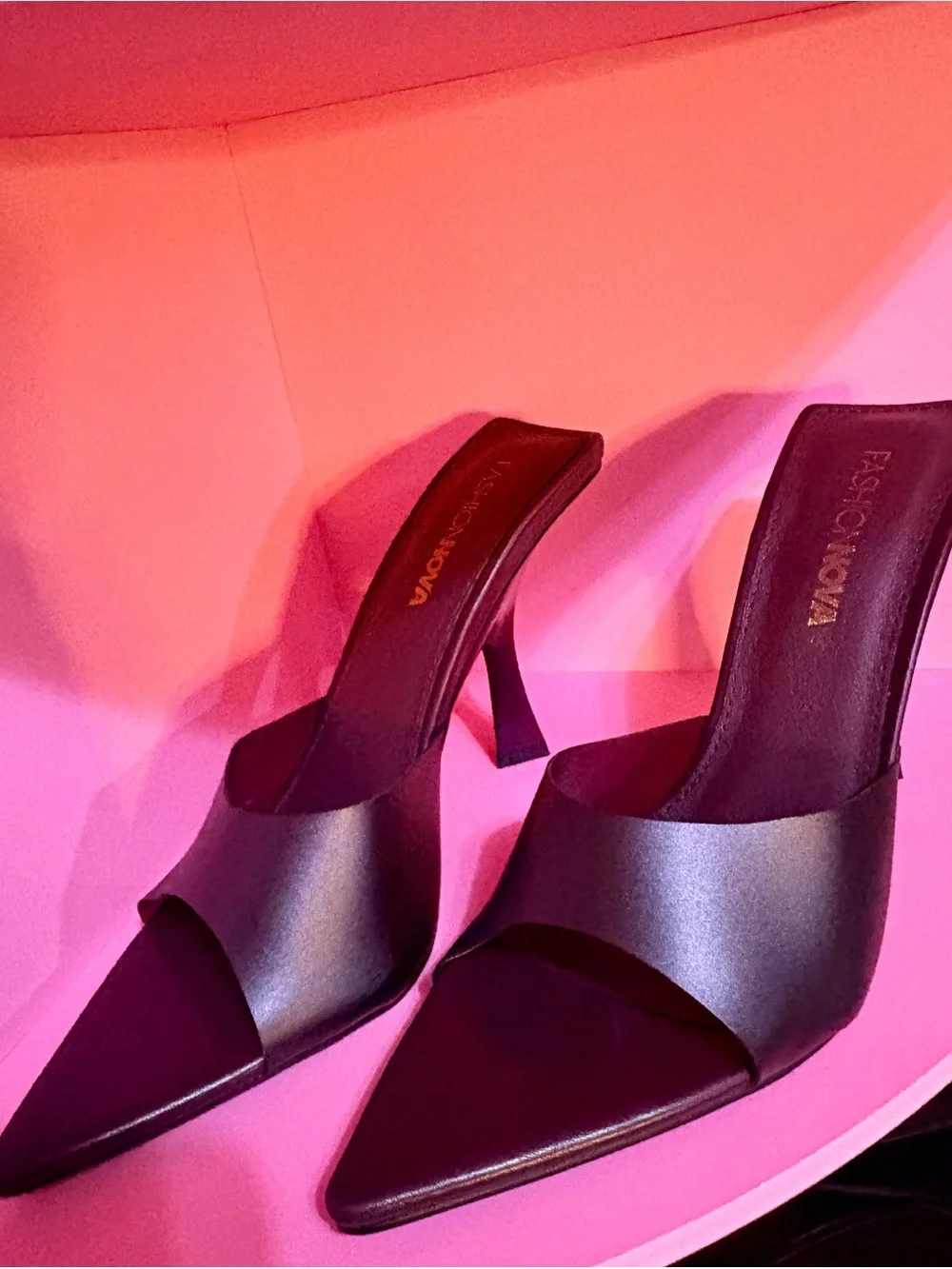Fashion Nova Plum Open-Toe Heeled Mules